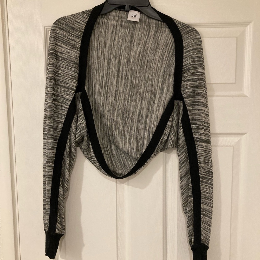 Gray and Black Open Shrug